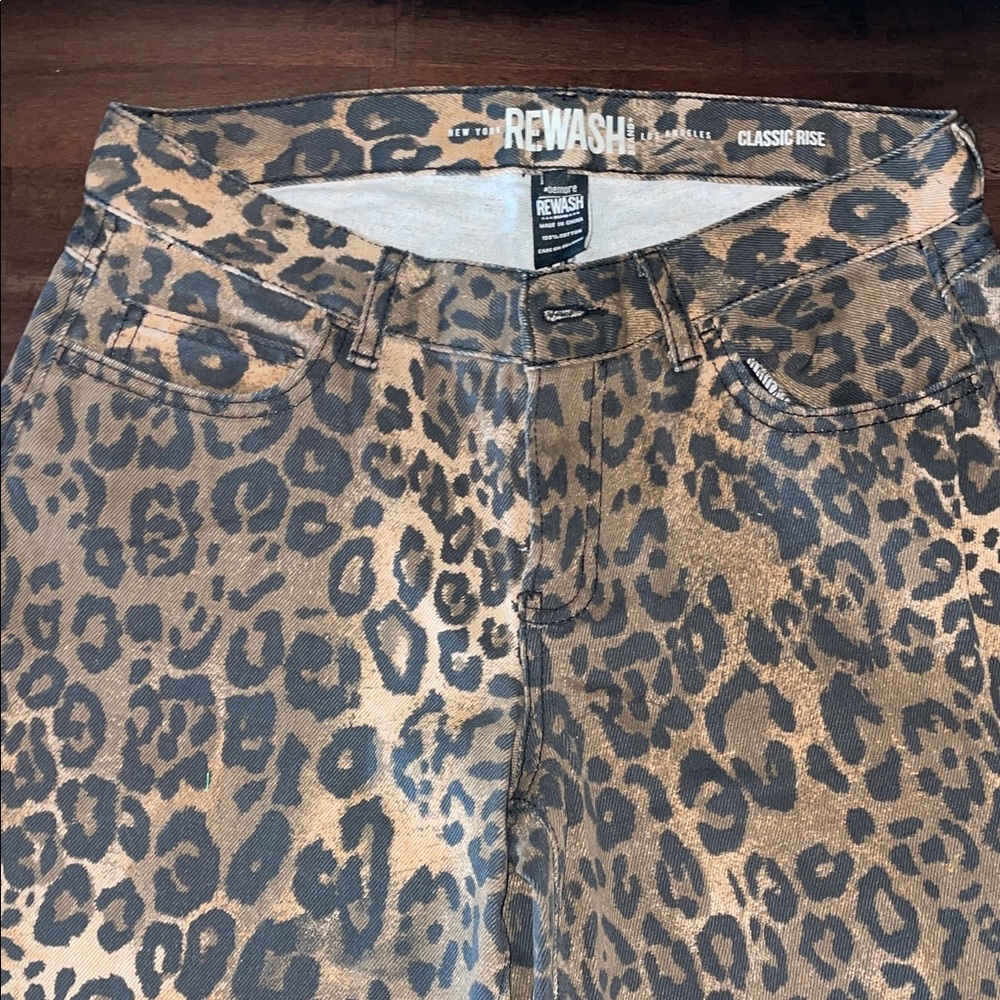 REWASH Classic Rise Leopard Print Women’s Jeans - Brown/Black